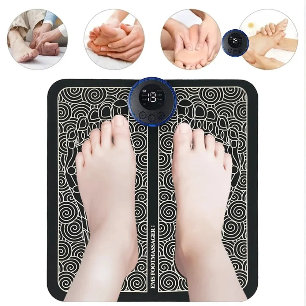 EMS Electric Foot Massager Pad Relief Pain Relax Feet Acupoints Massage Mat Shock Muscle Stimulation Improve Blood Circulation