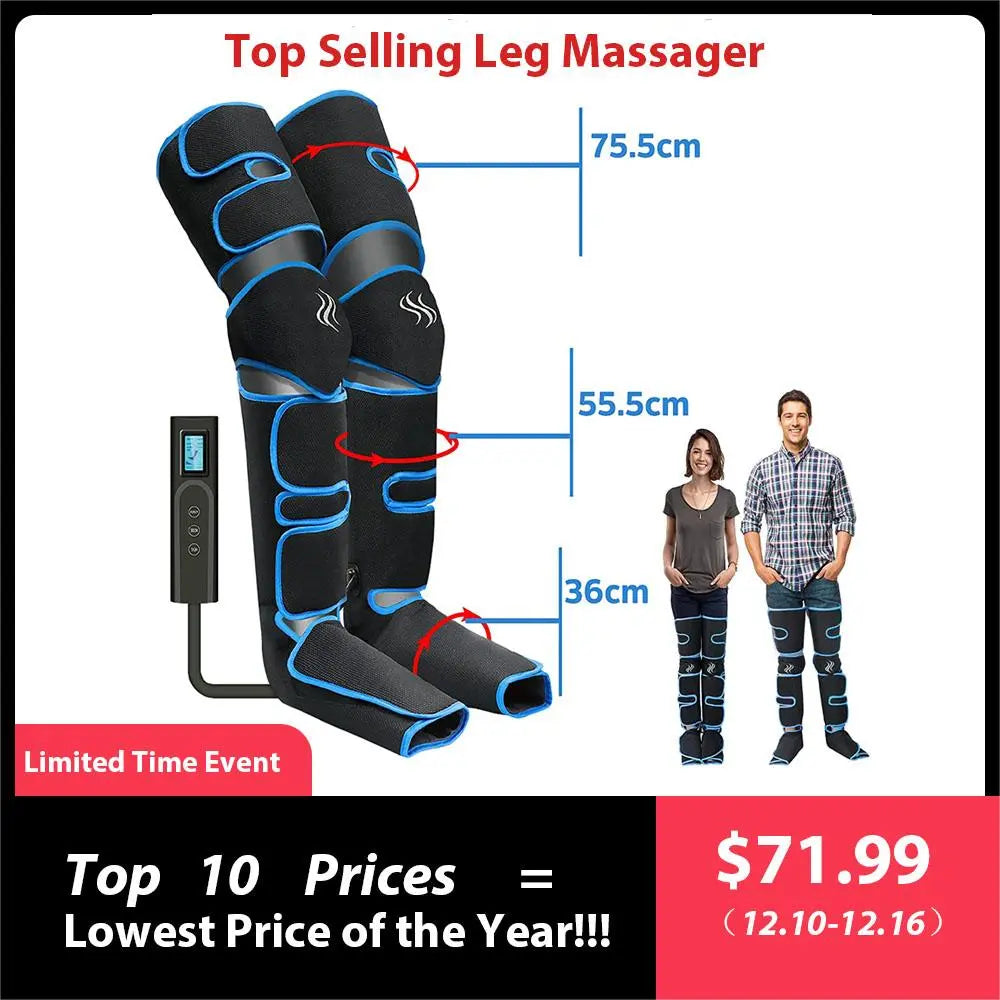 360° foot air pressure leg massager promotes blood circulation