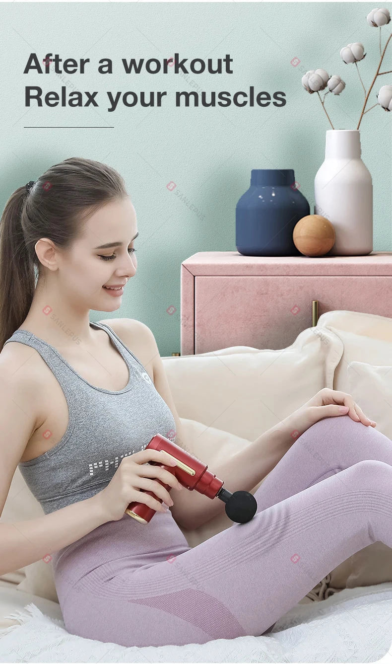 LCD Electric Portable Massage Gun for Muscle Relaxation