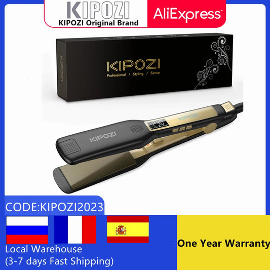 Professional Titanium Flat Iron Hair Straightener with Digital LCD Display