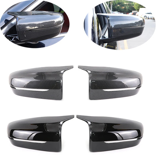 Carbon Fiber Exterior Side Rearview Mirror Cover Trim For BMW