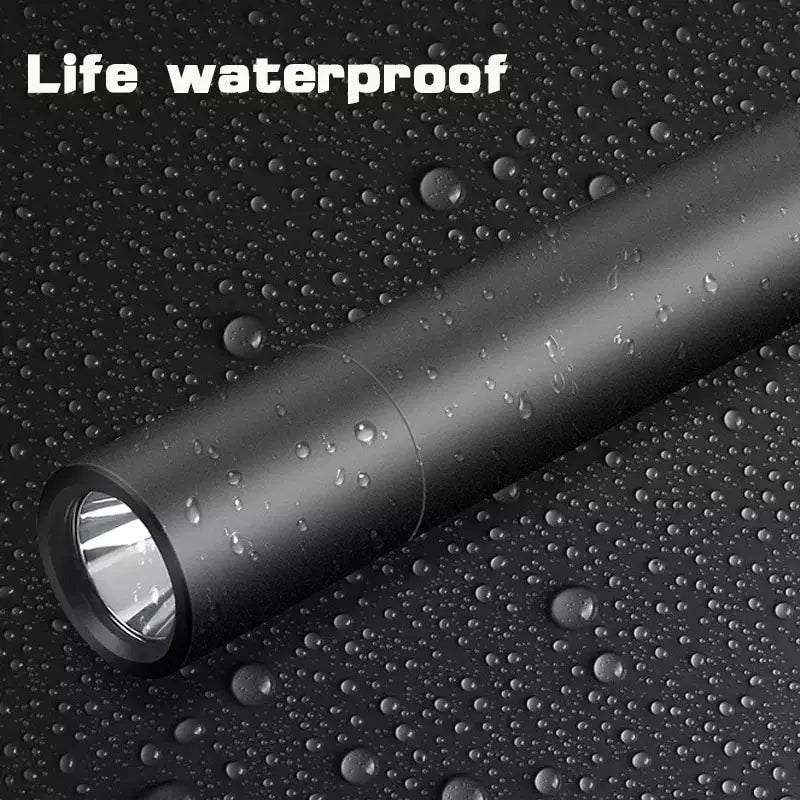 Mini Portable LED Flashlight USB Rechargeable Small Pocket Light Built In Battery Fixed Focus Zoomable Camping Searching Lantern