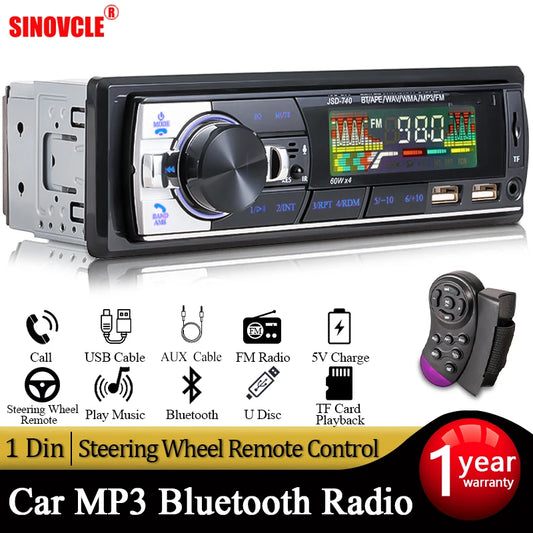 Bluetooth Car Radio With Remote Control In Dash Kit