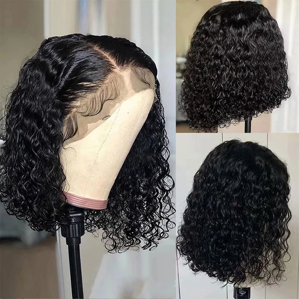 Pre-plucked Peruvian Glue-less Short Curly Human Hair