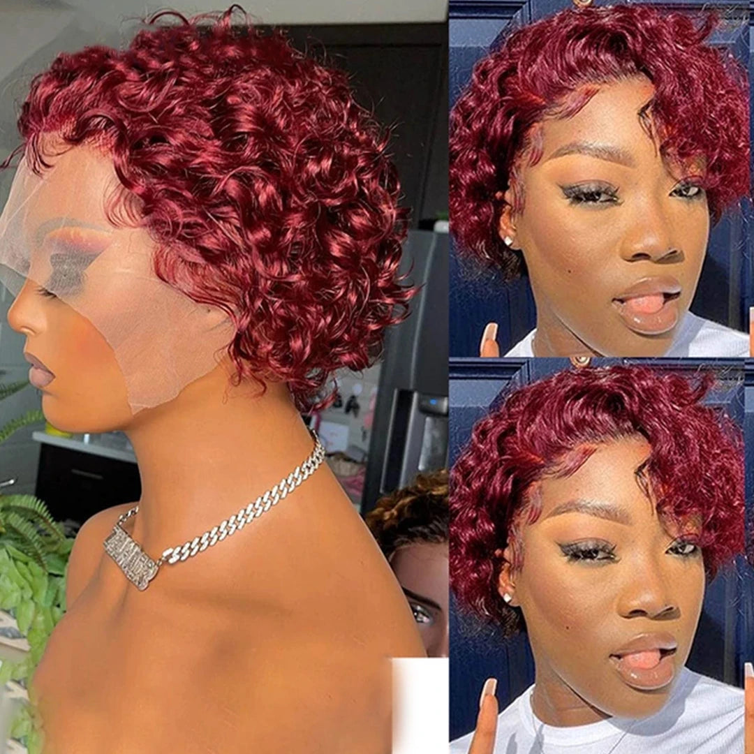 Spring Curl Color Lace Pixie Cut Wig