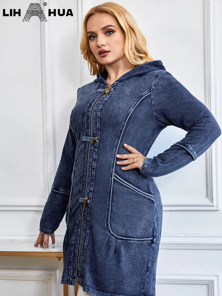 Elegant  Plus Size Denim Jacket