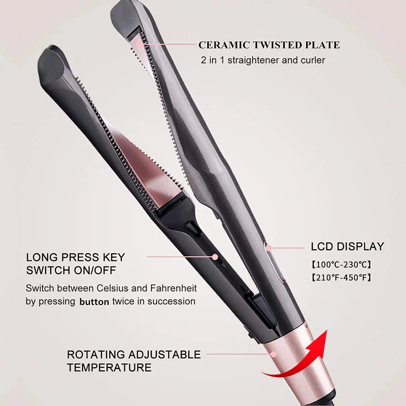 2in1 Hair Curler and Straightener Curling Iron