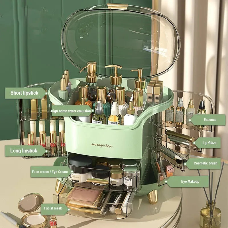 Luxury Dust-proof Cosmetics Storage Box Organizer