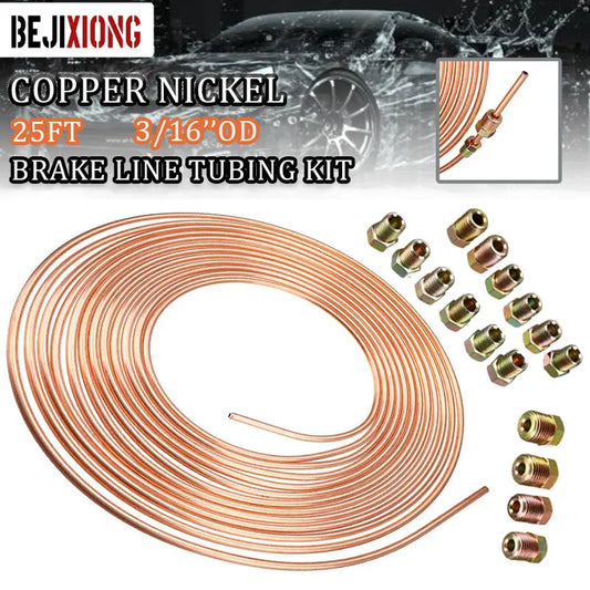 25 ft., 7.62 m., car roll tube coil of copper with 16 PCS tube nuts