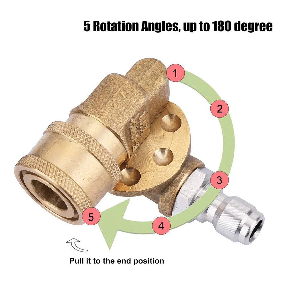 180 Degree + 10 Pcs O-Rings Quick Connect Pivoting Cleaner Attachment