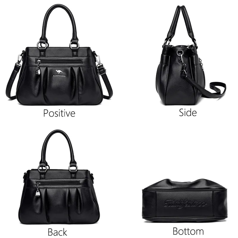 Luxury Vintage  3 Layers Leather Handbags