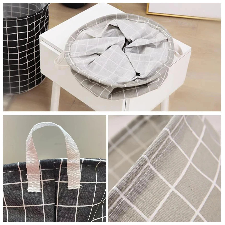 Foldable Cotton Linen Laundry Basket