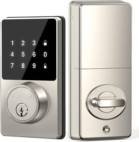Smart Lock with password, Keyless Entry Door Lock with Touchscreen Keypads, Easy to Install, App Unlock, 50 User Codes