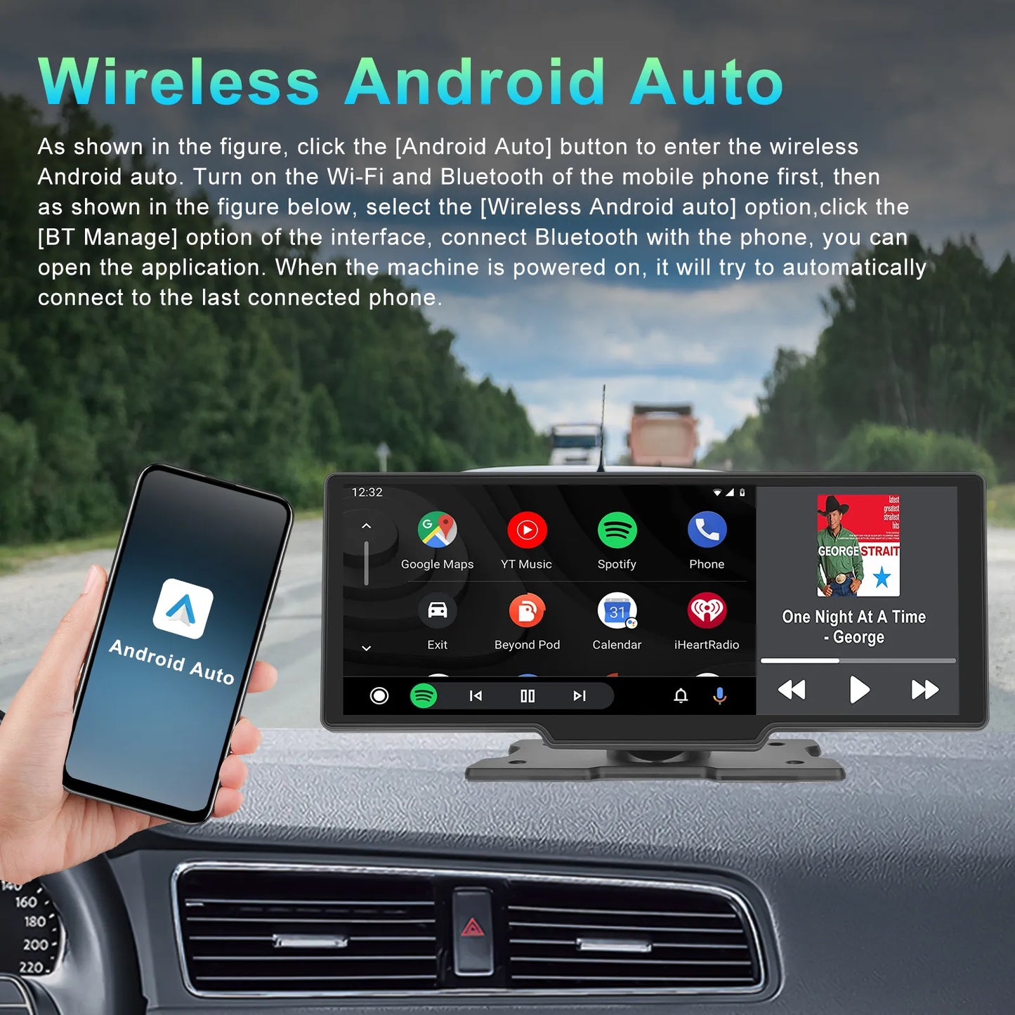 10'' Car Mirror with Wireless Connection and GPS Navigator