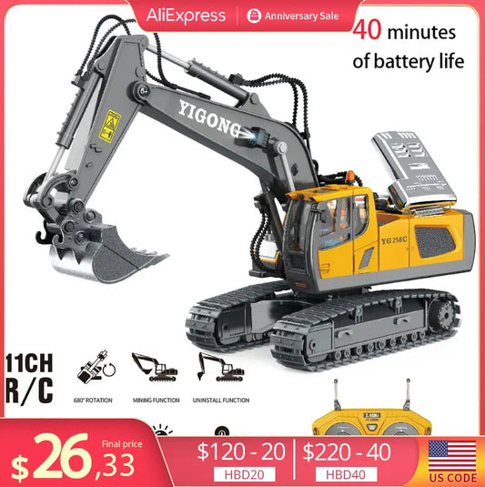 Remote Control Excavator Bulldozer Truck Toys