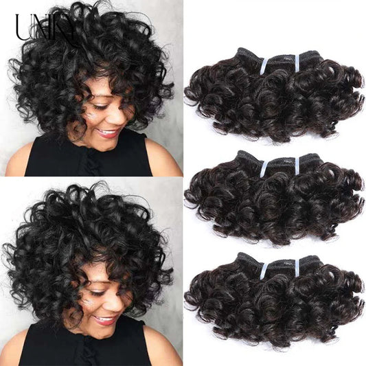 Short, Bouncy, Curly, 100% Human Hair Bundles