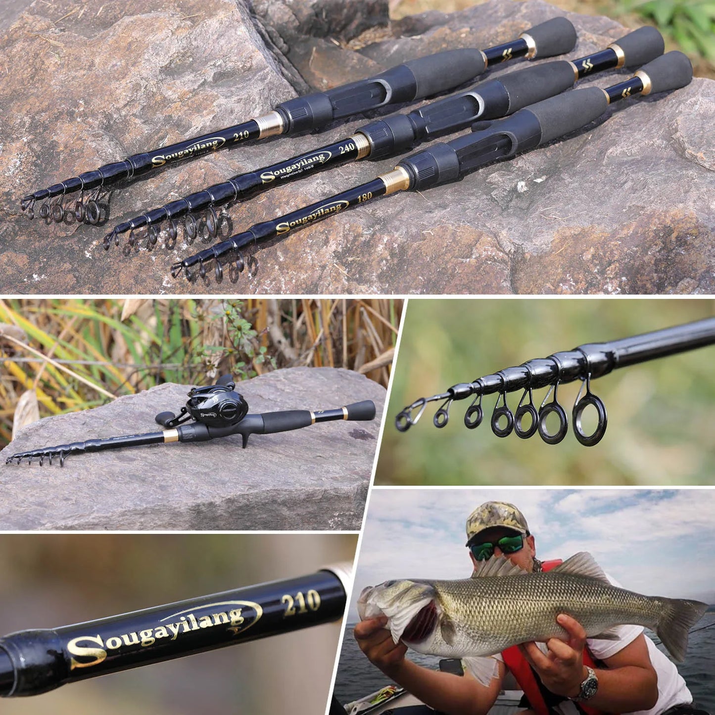 1.8-2.4 m ultralight-weight telescopic fishing rods