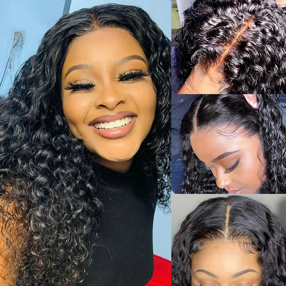 13x4 Deep Wave Lace Frontal Wig with 4x4 Closure