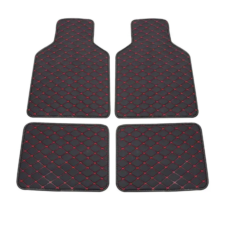 4Pcs All Weather PU Leather Car Floor Mats