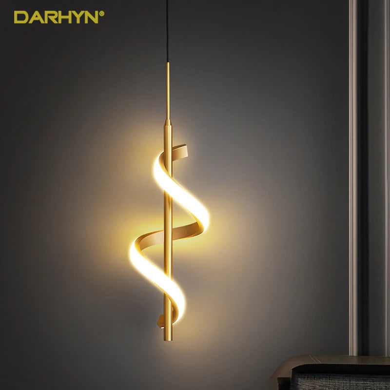 Gold Black Modern LED Pendant Light