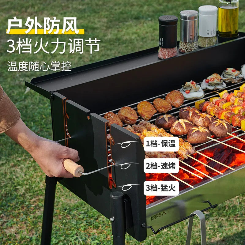 Barbecue Oven Household Barbecue Grill Outdoor Smokeless Barbecue Charcoal Courtyard BBQ Portable Barbecue Oven Supplies Tools
