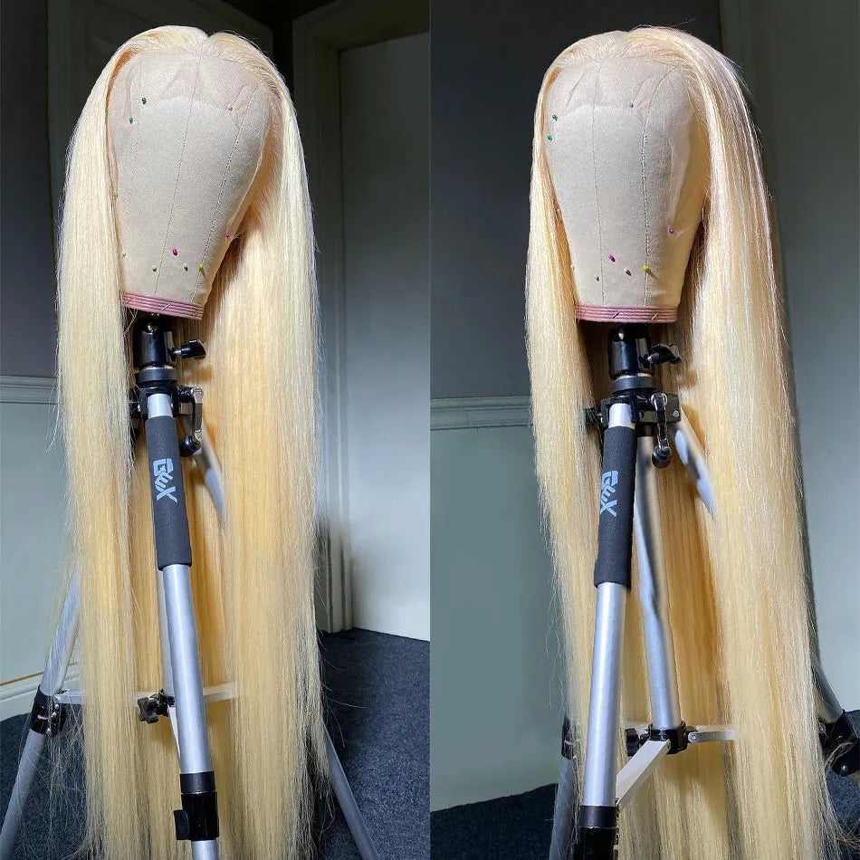 13x6 HD Transparent 613 Blonde Lace Frontal Human Hair Wigs