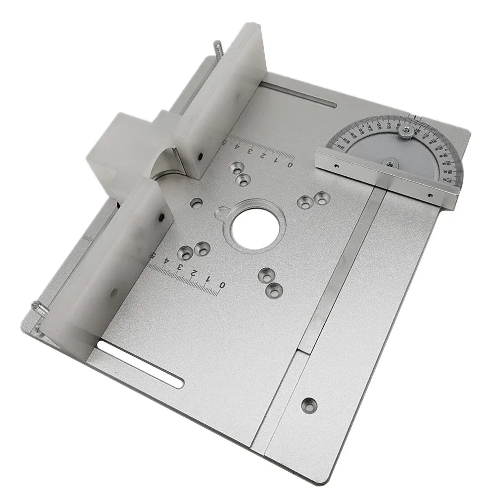 Aluminum Router Table Insert Plate W/ Miter Gauge for Woodworking Benches