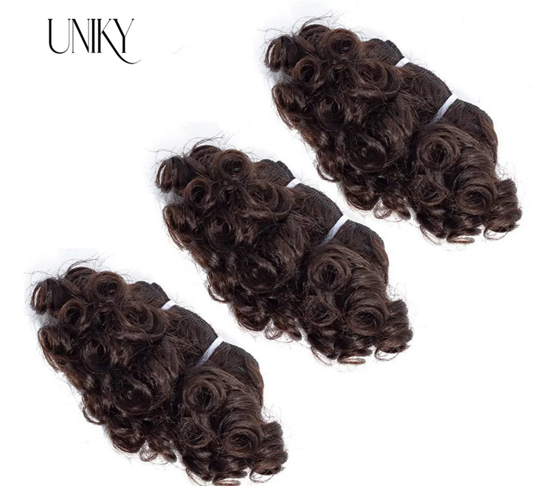 Short, Bouncy, Curly, 100% Human Hair Bundles