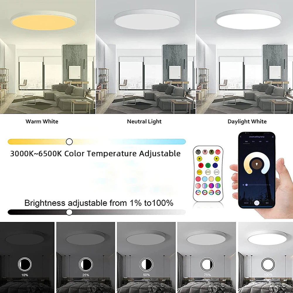 Smart WIFI LED Round Ceiling Light with APP Compatible