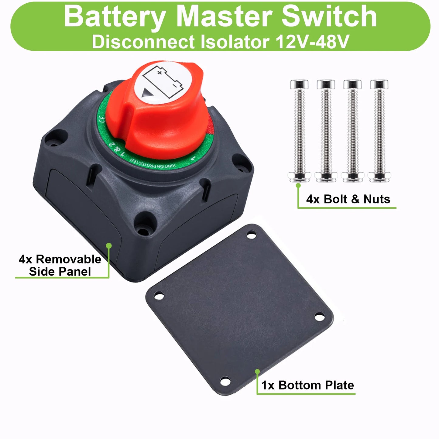 200A 300A Battery Mass Switch 3 Position Cut Off Switch Car Boat