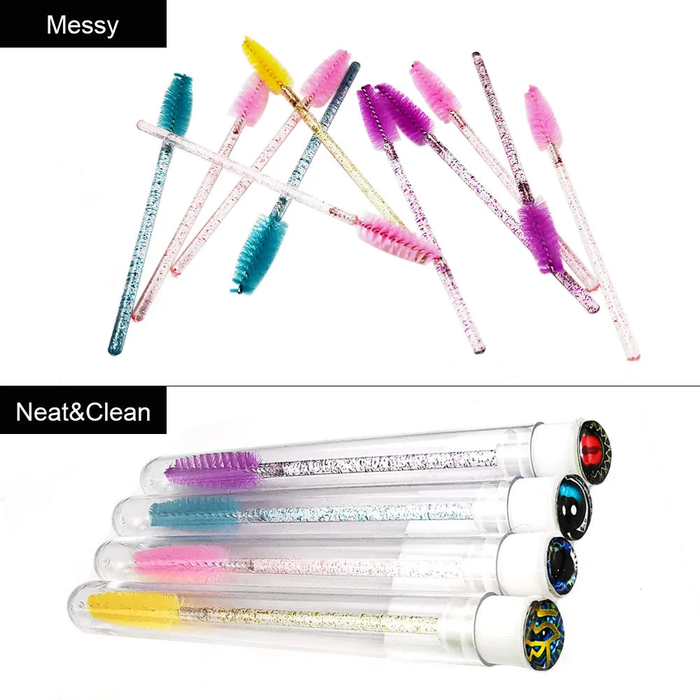Reusable Eyelash Brush Tube, Disposable Eyelash Wands and Replaceable Eyebrow Brush