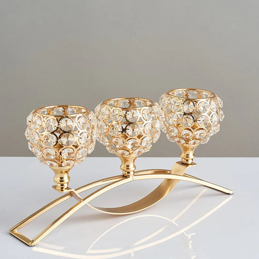 Crystal Metal Candle Holders