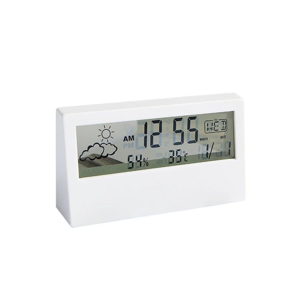 Multifunction Electronic Temperature Humidity Meter Weather Station for Home With Alarm Clock