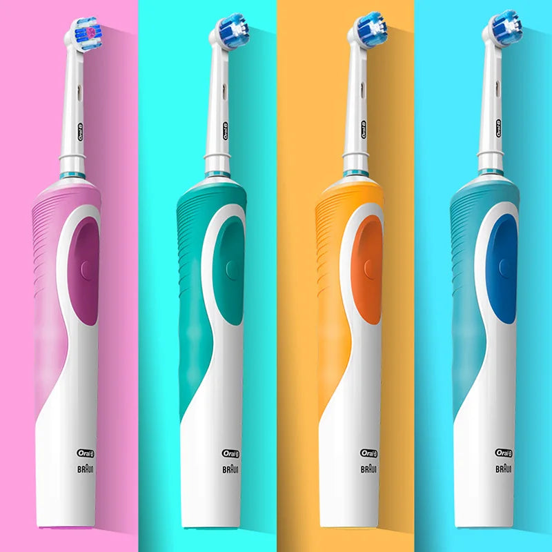 2D Rotary Vibration Electric Toothbrush with 4 Gift Brush Heads for Free