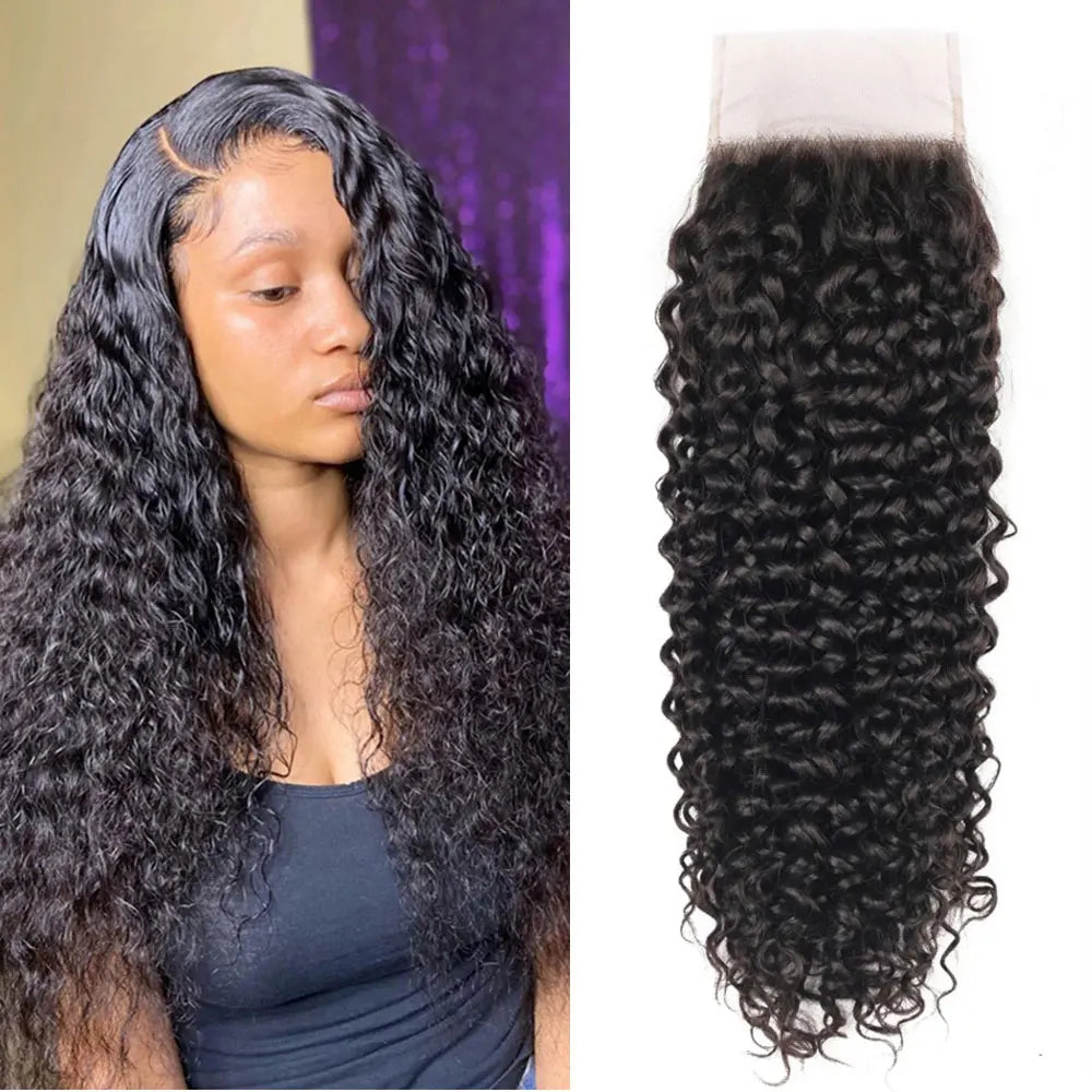 Brazilian Human Hair Deep Wave 4x4 Lace Closure