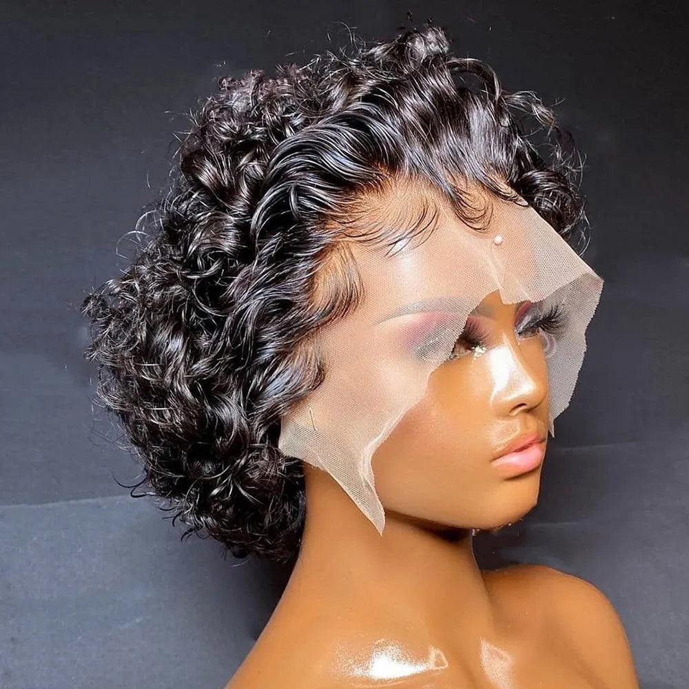 Spring Curl Color Lace Pixie Cut Wig