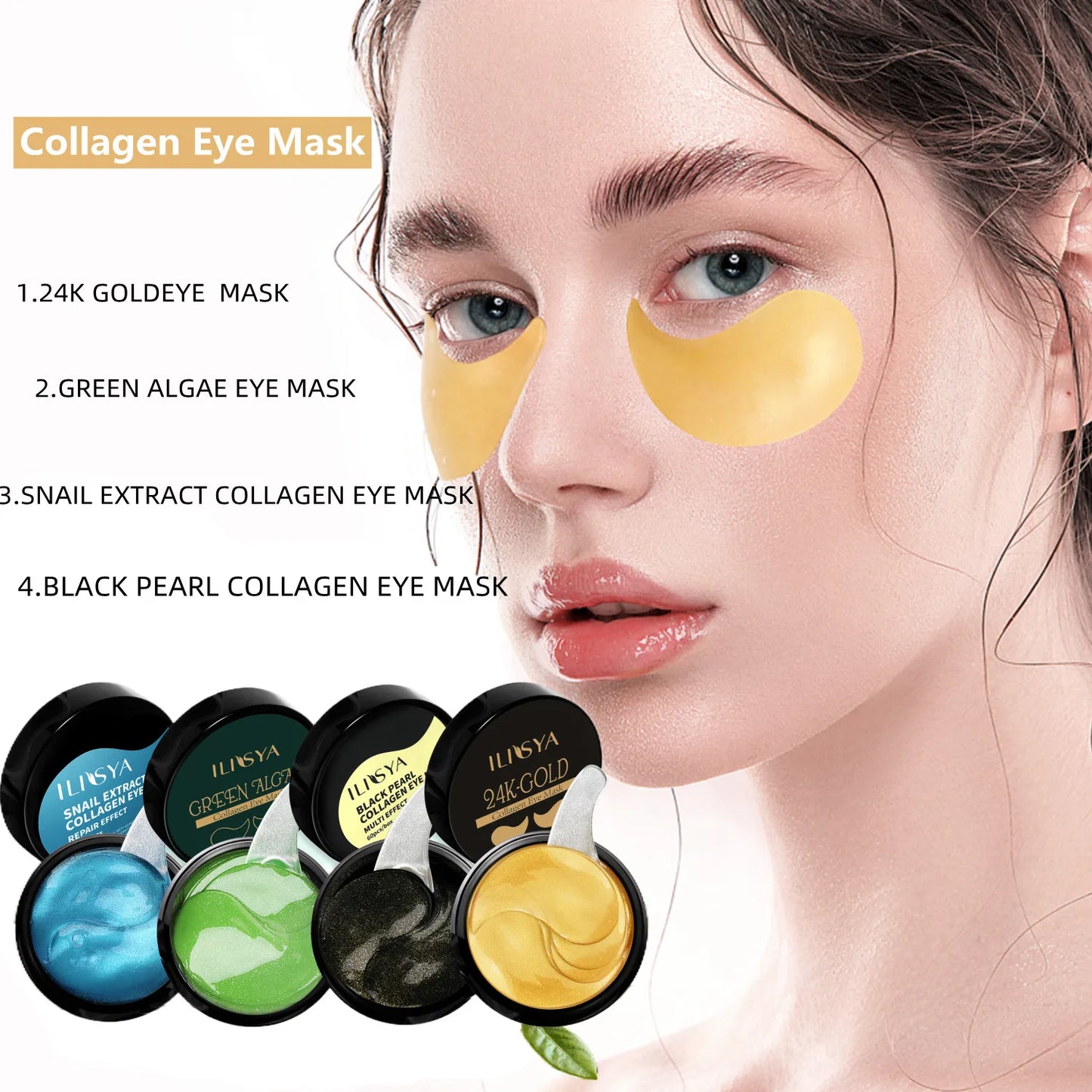 60 pcs Collagen Series Eye Mask to Remove Dark Circles and Anti-Puffiness