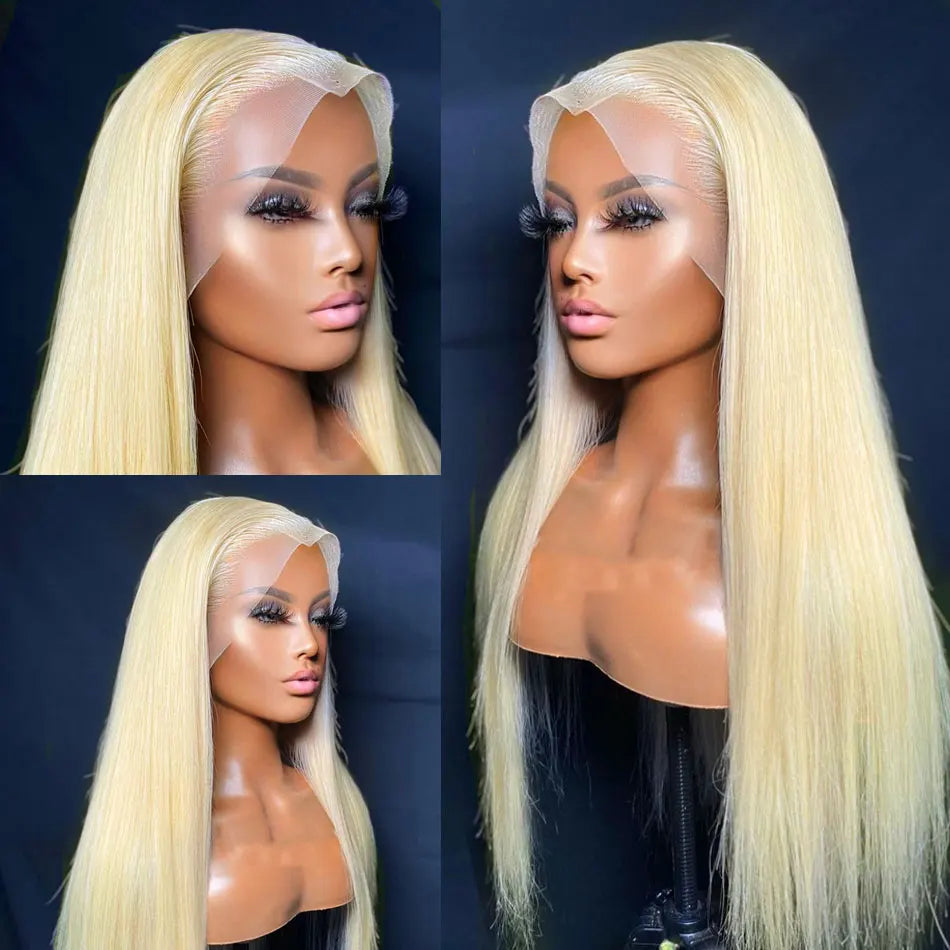 Blonde Silk Straight Synthetic Lace Front Wig