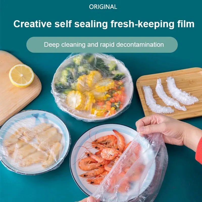 100/300pcs Disposable Fresh-keeping Film Cover No Odor Household Food Grade Fresh-keeping Bowl Cover PE Fresh-keeping Film