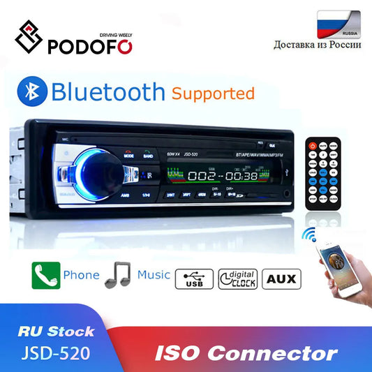 Digital Bluetooth Car Radio Stereo Player with In-Dash AUX Input