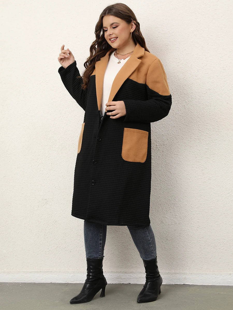 Plus Size Clothing Office Winter Trench Coat