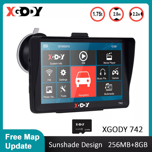 7 Inch  256M+8GB Car Truck GPS Navigation