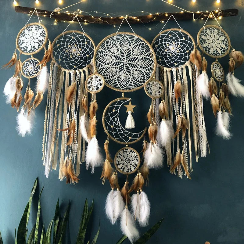 5pcs/set Handmade Indian Style Feathers Dream catchers