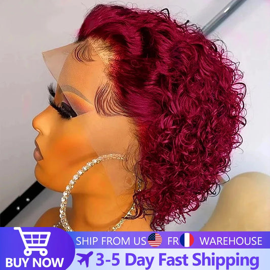 Spring Curl Color Lace Pixie Cut Wig