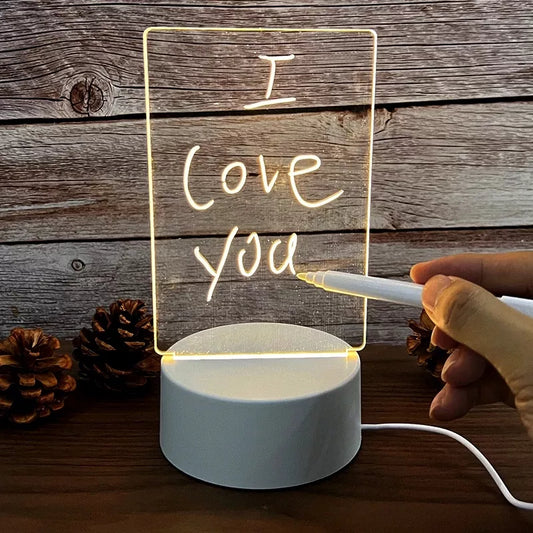 Note Board Led Night Light with Warm Soft Light