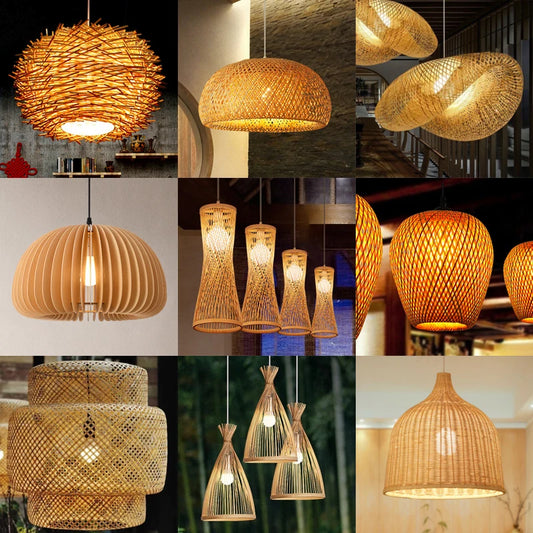 Handmade Classical Bamboo Weaving Pendant light