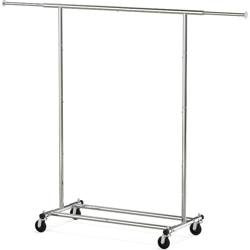 Simple Houseware Heavy Duty Clothing Garment Rack, (Chrome/Black)optional