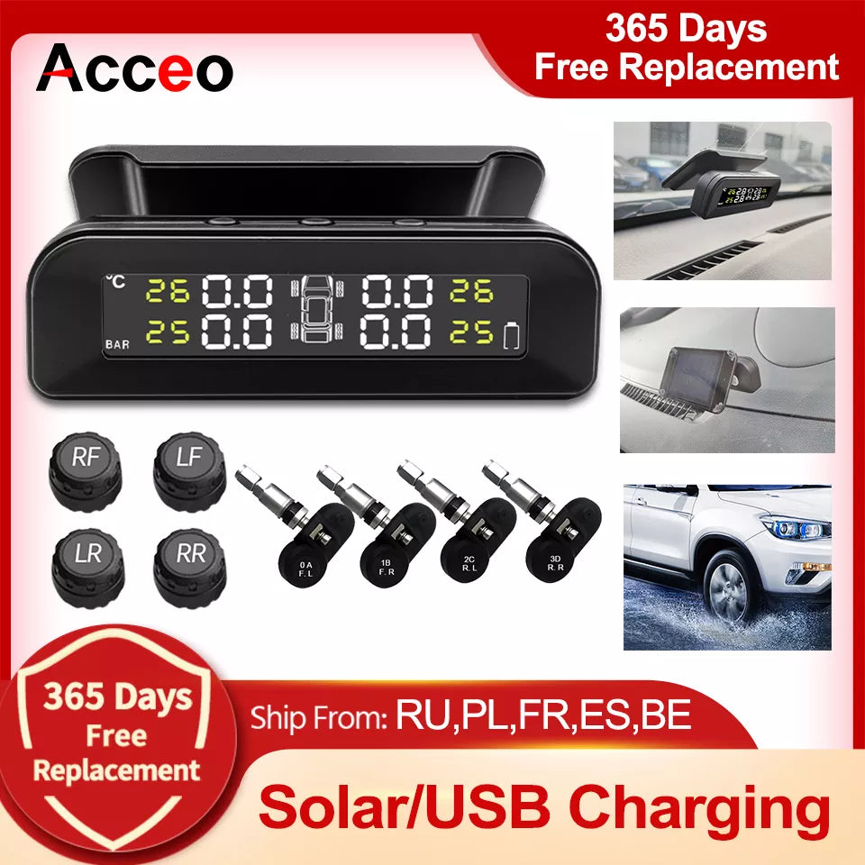 Smart Car Tire Pressure Alarm Monitor System with 4 Sensors