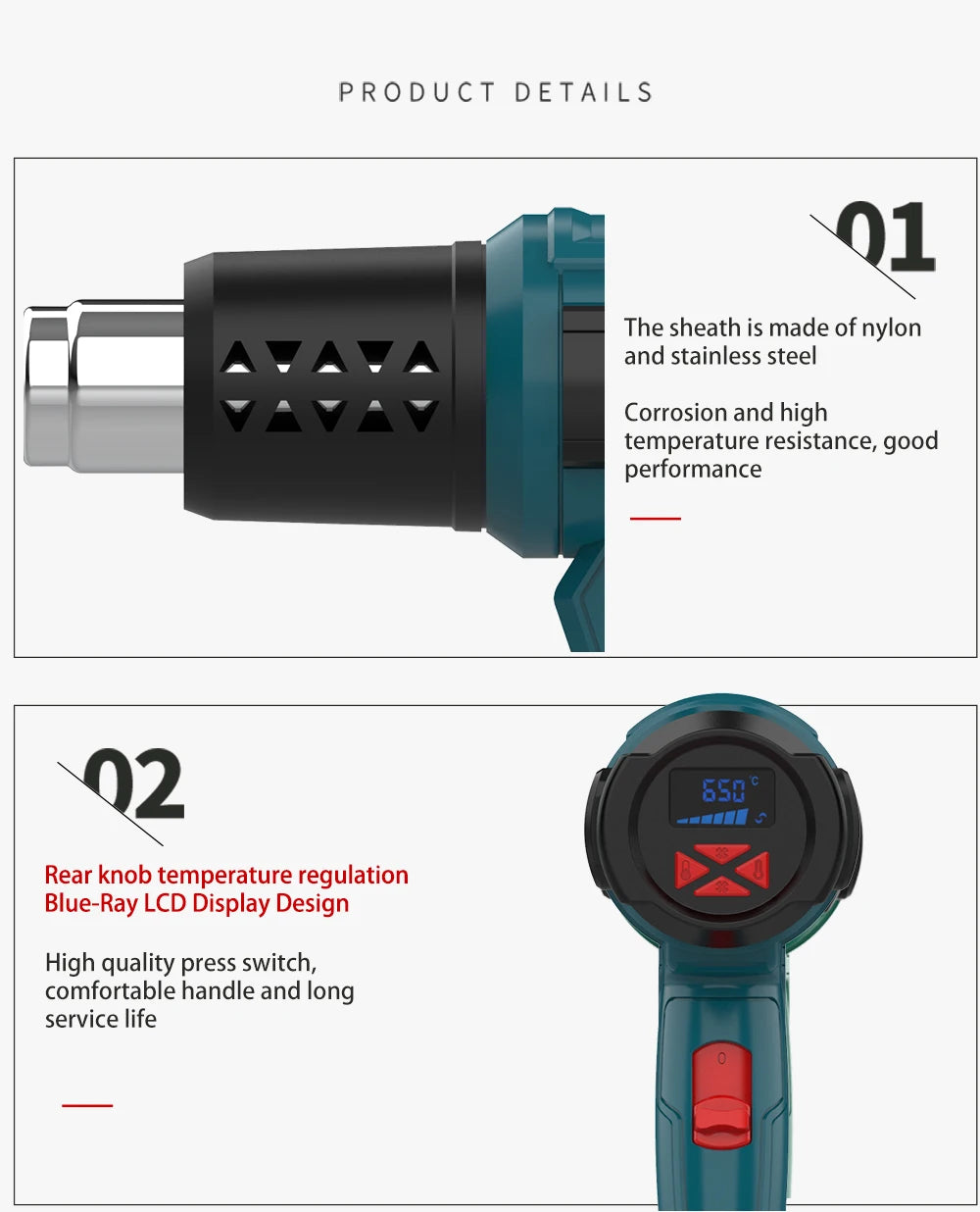 Industrial Hair dryer Heat Gun 2000W