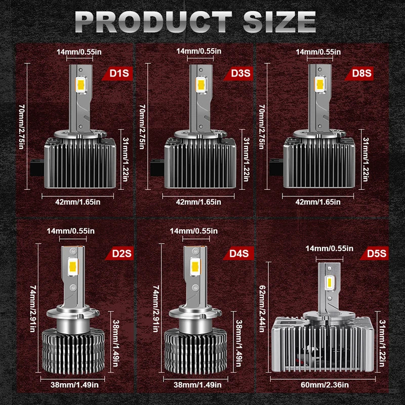 LED Headlights White 8000K 70W 90W Plug & Play